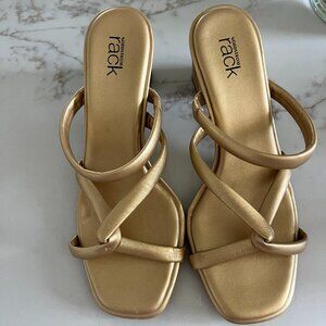 Nordstrom Gold Strappy Heels